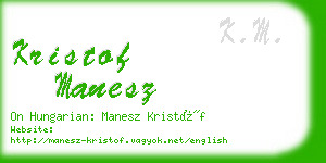 kristof manesz business card